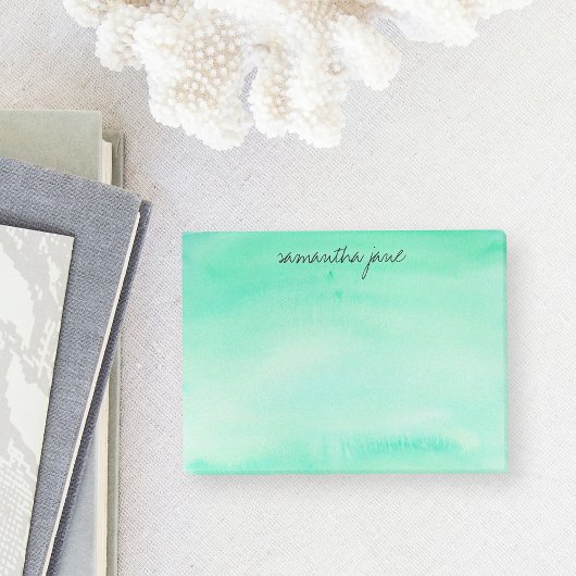 Mint Green Waterverf Personalized Post-it® Notes