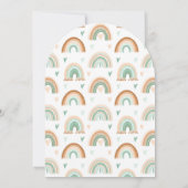 Mint Green Waterverf Rainbow Arch Baby shower Kaart (Achterkant)