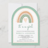 Mint Green Waterverf Rainbow Arch Baby shower Kaart (Voorkant)