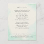 Mint Green Waterverf Trouwboekje Informatiekaartje (Achterkant)