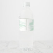 Mint Green Waterverf Water Fles Favoriet Waterfles Etiket (Achterkant)