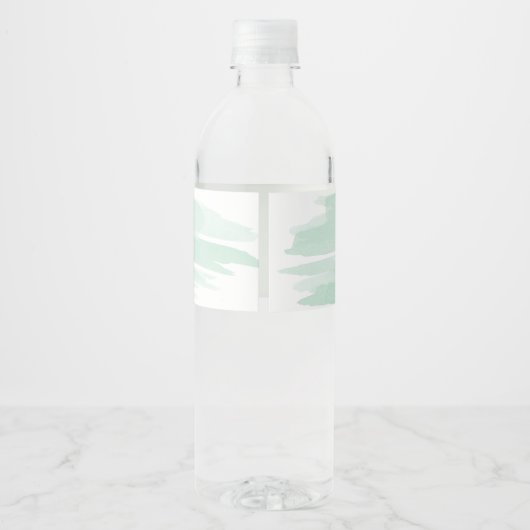 Mint Green Waterverf Water Fles Favoriet Waterfles Etiket (Achterkant)