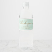 Mint Green Waterverf Water Fles Favoriet Waterfles Etiket (Voorkant)