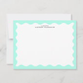 Mint Green Wavy Frame Note Card Kaart (Voorkant)