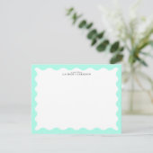 Mint Green Wavy Frame Note Card Kaart (Staand voorkant)