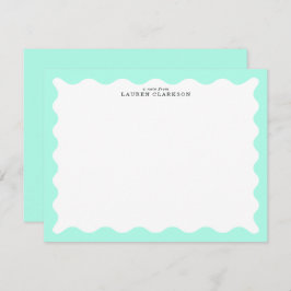 Mint Green Wavy Frame Note Card Kaart