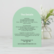 Mint Green Wedding Details Kaart