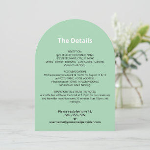 Mint Green Wedding Details Kaart