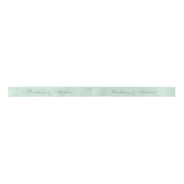 Mint Green Wedding Elegant Calligraphy Script Satijnen Lint