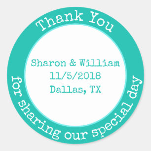 Mint Green Wedding Favor Stickers