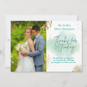 Mint Green Wedding Foto Flat Hartelijk dank Bedankkaart (Voorkant)