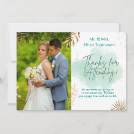 Mint Green Wedding Foto Flat Hartelijk dank Bedankkaart