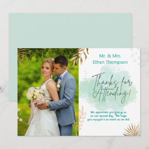 Mint Green Wedding Foto Flat Hartelijk dank Bedankkaart