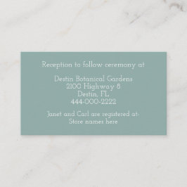 Mint Green Wedding Information Kaart