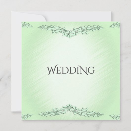 Mint Green Wedding Invitation Kaart (Achterkant)