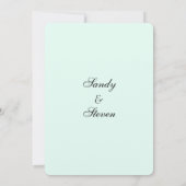 Mint Green Wedding Invitation Kaart (Achterkant)