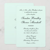 Mint Green Wedding Invitation Kaart (Voorkant / Achterkant)