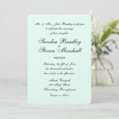 Mint Green Wedding Invitation Kaart (Staand voorkant)