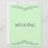 Mint Green Wedding Invitation Kaart (Achterkant)