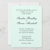 Mint Green Wedding Invitation Kaart (Voorkant)