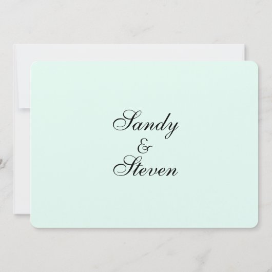 Mint Green Wedding Invitation Kaart (Achterkant)