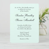 Mint Green Wedding Invitation Kaart (Staand voorkant)