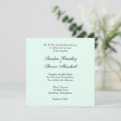Mint Green Wedding Invitation Kaart (Staand voorkant)