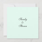 Mint Green Wedding Invitation Kaart (Achterkant)