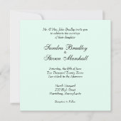 Mint Green Wedding Invitation Kaart (Voorkant)