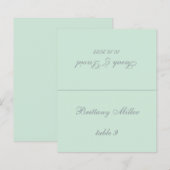 Mint Green Wedding Place Card - Gedrukte gastnaam (Voorkant / Achterkant)
