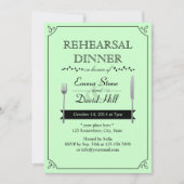 Mint Green Wedding Rehearsal Dinner Invitations Kaart (Voorkant)