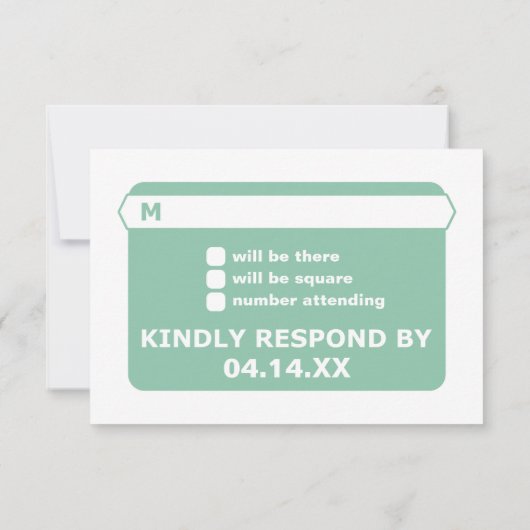 Mint Green Wedding RSVP Kaartje (Achterkant)