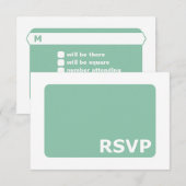 Mint Green Wedding RSVP Kaartje (Voorkant / Achterkant)