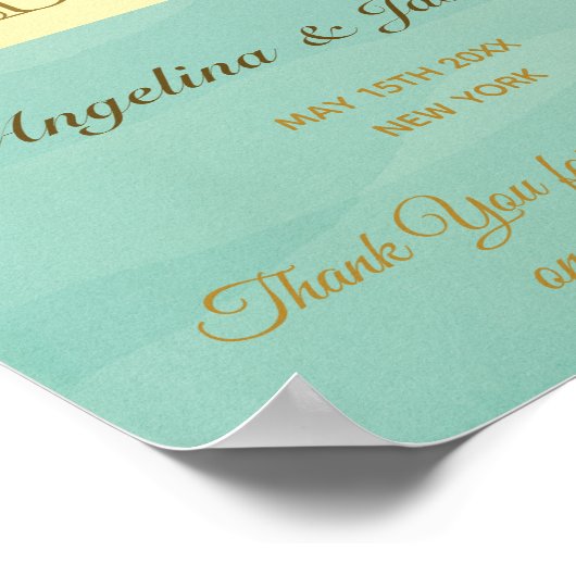 Mint Green Welcome Wedding Poster (Hoek)