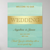 Mint Green Welcome Wedding Poster (Voorkant)