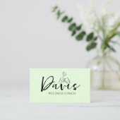 Mint Green Wellness Coach Visitekaartje (Staand voorkant)