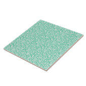 Mint Green White Antiek Floral Pattern Tegeltje (Zijkant)