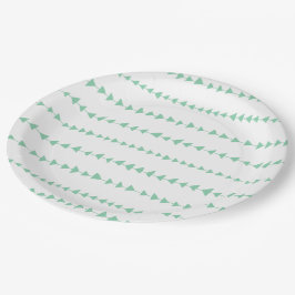 Mint Green White Aztec Arrows Pattern Papieren Bordje