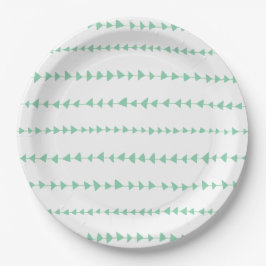 Mint Green White Aztec Arrows Pattern Papieren Bordje