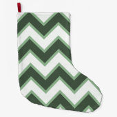 Mint Green White Chevron Grote Kerstsok (Voorkant)