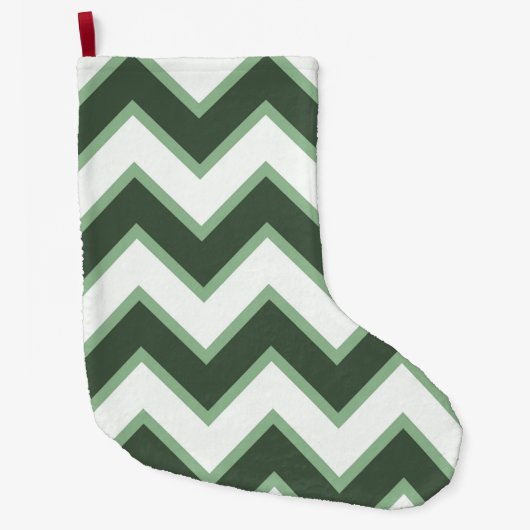 Mint Green White Chevron Grote Kerstsok (Voorkant)