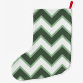 Mint Green White Chevron Grote Kerstsok (Achterkant)