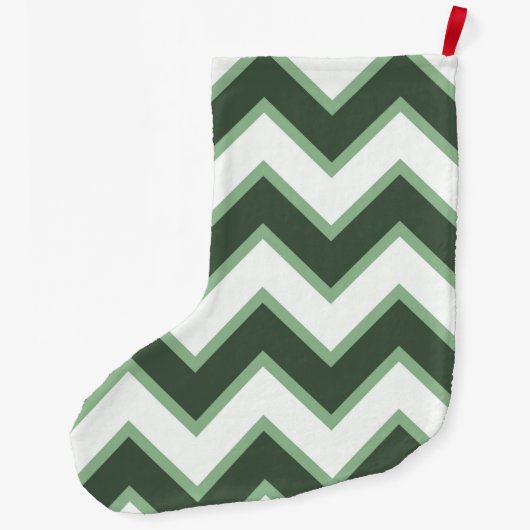 Mint Green White Chevron Grote Kerstsok (Achterkant)