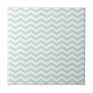 Mint Green White Chevron Pattern Tegeltje