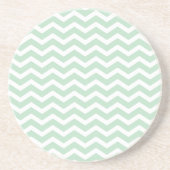 Mint Green White Chevron Pattern Zandsteen Onderzetter (Voorkant)