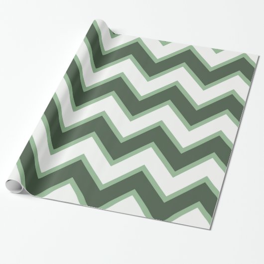 Mint Green White Chevron Stripes Vaderdag Cadeaupapier (Uitgerold)
