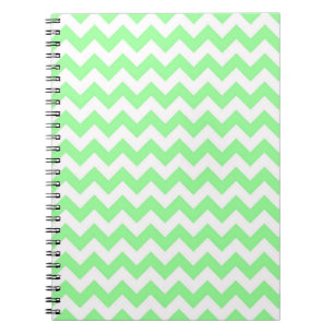Mint Green White Chevron Zig-Zag Pattern Notitieboek