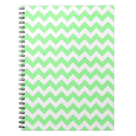 Mint Green White Chevron Zig-Zag Pattern Notitieboek (Voorkant)