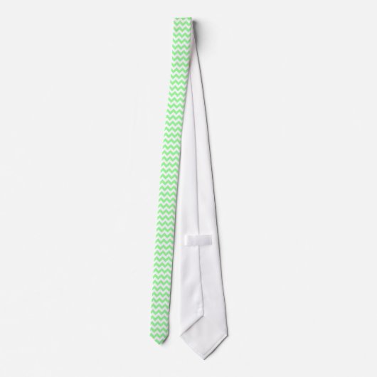 Mint Green White Chevron Zig-Zag Pattern Stropdas (Achterkant)