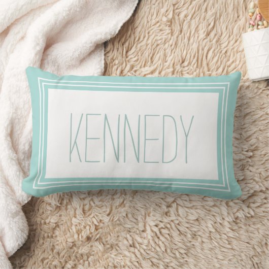 Mint Green White Custom Monogram Name Keepomwille Kussen (Deken)